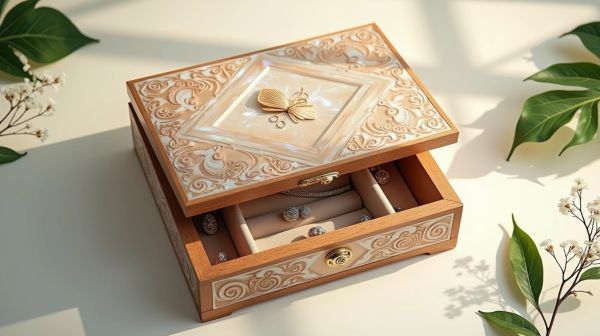 Elegant shell jewelry box for unique decorative storage